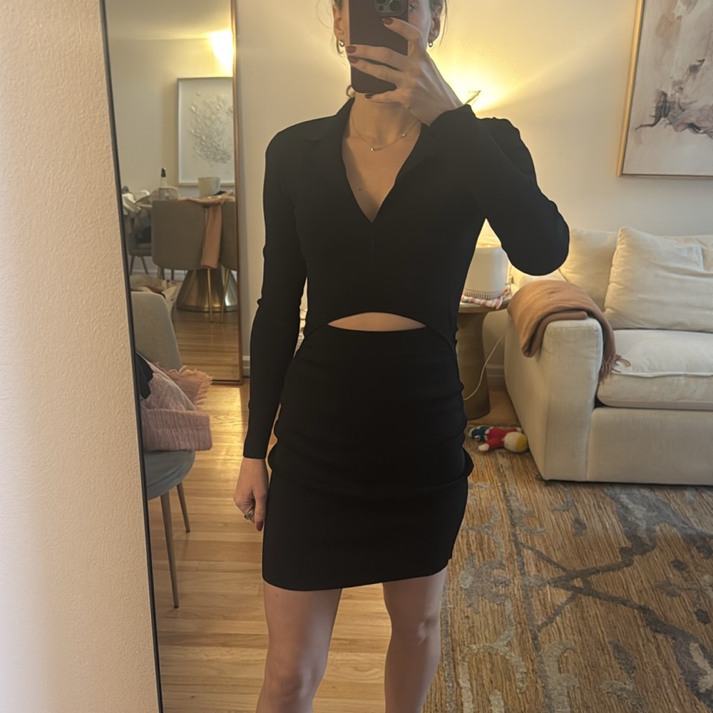 Reiss Black Women's Dress - XS collar and cut out